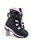 Girl's Black Lilac Fur Boots