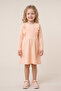 Girl's Long Sleeve Dress with Ruffles, Lycra, Self-Patterned Ottoman Fabric - 4