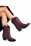 Shane Women's Burgundy Embroidered Pointed Toe Thick Heeled Western Cowboy Boots - 7