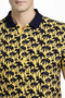 Men's Pique Fabric Polo Collar Palm Patterned T-Shirt Short Sleeve Summer T-Shirt - Yellow - 2