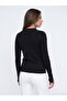 1267 Crew Neck Sweater with Middle Sleeve Drop-black - 2