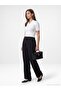 7954 High Waist Pleated Palazzo Pants -Black