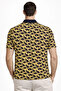 Men's Pique Fabric Polo Collar Palm Patterned T-Shirt Short Sleeve Summer T-Shirt - Yellow - 3