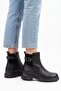 Contesa side buckle zippered women's genuine leather boots black skin