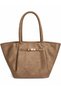 Women's Beige Suede Large Tote Shoulder Bag with Lining
