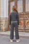 Girl's Knitwear Set Gray Cardigan and Trousers - 3