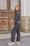 Girl's Knitwear Set Gray Cardigan and Trousers - 4