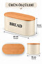 Metal Bread Box with Wooden Lid, Bread Box Cream 18X18 cm - 7