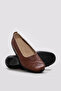 Genuine Leather Red Women's Ballerina Shoes 359ZA023 - 3