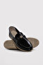 Genuine Leather Black Patent Leather Women's Casual Shoes 238Za3058 - 3
