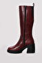 Genuine Leather and Fur Claret Red Women's Classic Boots 217Yza660-03 - 2