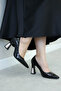 Black Patent Leather Women's Thin Heel Shoes 792Za3910