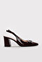 Genuine Leather Claret Red Women's Thick Heeled Shoes 215Za2977 - 2