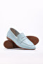 Genuine Leather Blue Women's Ballerina Shoes 419Zae-15Lp - 3