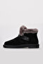 Genuine Leather and Fur Black Suede Women's Classic Boots 710Kza2000 - 2