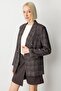 Plaid Jacket with Flap Pockets 5173-26K Claret Red - 5