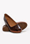 Genuine Leather Tan Crocodile Women's Wedge Heel Shoes 411Za291 - 4