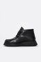 Genuine Leather and Fur Black Women's Thick Sole Boots 217Kza510 - 2