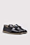 Genuine Leather Black Patent Leather Women's Casual Shoes 238Za3058 - 4