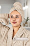 Soft Towel Hair Drying Cap Beige - 2