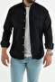 Men's Slim Fit Cotton Denim Shirt Black