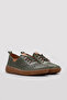 Genuine Leather Dark Olive Women's Casual Shoes 657Za003 - 4