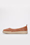 Genuine Leather Tan Women's Ballerina Shoes 657Za3331 - 2