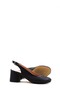 Genuine Leather Black Women's Thick Heeled Shoes 129Za01 - 4