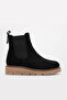 Genuine Leather and Fur Black Suede Women's Classic Boots 657Kza2501 - 2