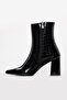 Genuine Leather Black Crocodile Women's Thick Heeled Boots 215Dza3211 - 3