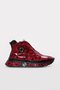 Genuine Leather and Fur Red Crocodile Patent Leather Women's Classic Boots 254Kza120