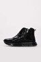Genuine Leather and Fur Black Crocodile Patent Leather Women's Classic Boots 254Kza120 - 2