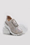 Genuine Leather Beige Silver Women's Casual Shoes 254Za875 - 3