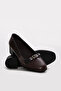 Genuine Leather Brown Brown Snake Women's Low Heel Shoes 889Za5855 - 3