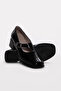 Genuine Leather Black Patent Leather Women's Thick Heeled Shoes 889Za5772 - 3
