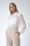 Women's Opaque White Guipure Woven Premium Shirt ALC-X4366
