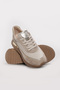 Genuine Leather Beige Gold Women's Casual Shoes 757Za25804 - 3