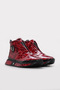 Genuine Leather and Fur Red Crocodile Patent Leather Women's Classic Boots 254Kza120 - 4