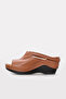 Genuine Leather Tan Women's Wedge Heel Slippers 972ZA1001 - 4