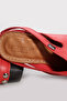 Genuine Leather Red Women's Wedge Heel Slippers 972ZA1001 - 3