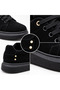 Kb-047 Charcoal Suede Men's Shoes - Full Black Monochrome Soft Textured Comfortable Fit Casual Sneaker with Full Black Sole and Upper - 6