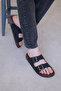 Black Men's Flat Slippers 001Ma54201
