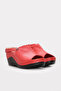 Genuine Leather Red Women's Wedge Heel Slippers 972ZA1001 - 7