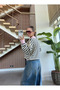 Zipper Collar Detailed Striped Long Sleeve Knitwear - 7