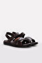 Genuine Leather Brown Men's Classic Sandals 128Ma216 - 4