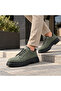 Ba0245 Khaki Men's Shoes - Practical, Smart, Rubber Laced, Height-Increasing, High-Sole, Comfortable Daily Sneaker - 2