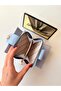 Women's Baby Blue Multi-Compartment Zippered Snap Fastener Card Holder Wallet with Coin Compartment - 7