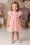 Baby Girl Dress Girls Kids Dress Birthday Party Wedding Dress Short Sleeve Lined Dress - 2