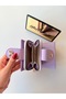 Women's Purple Lilac Multi-Compartment Zippered Snap Fastener Card Holder Wallet with Coin Compartment - 6