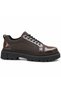 Ba0245 Brown Patent Leather Parachute Detailed Smart Rubber Laces High Sole Casual Men's Shoes - 3